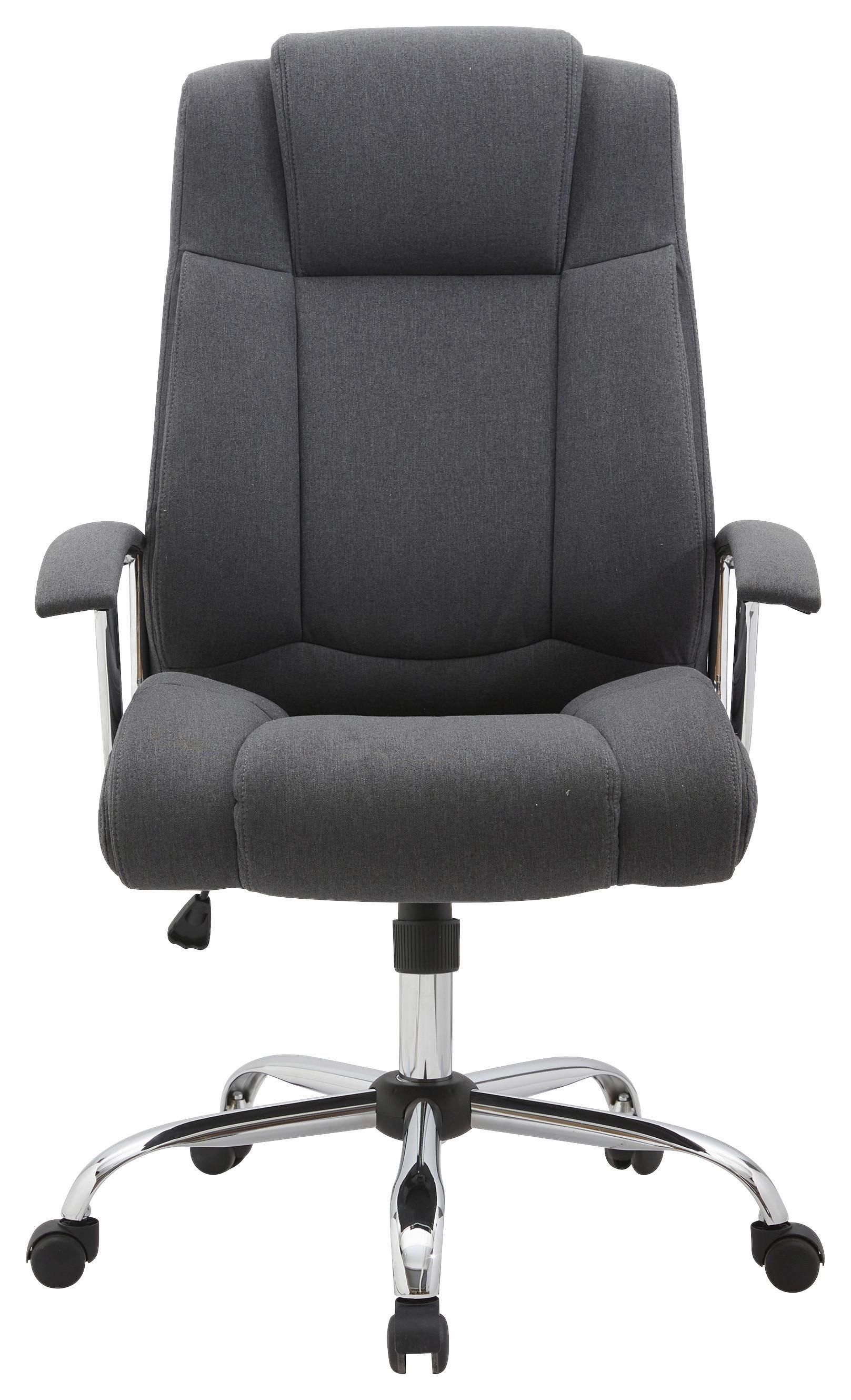 Forgószék Carla - krómszínű/sötétszürke, Modern, textil/fém (70/114-124/70cm)