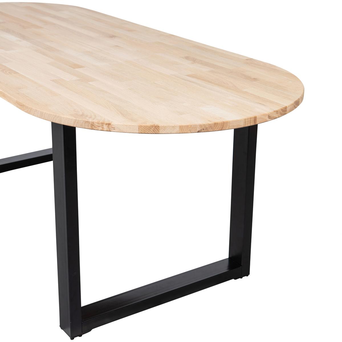 Esstisch Tablo Naturfarben/Schwarz L: 220cm - Schwarz/Naturfarben, MODERN, Holz/Metall (220/90/75cm) - Livetastic