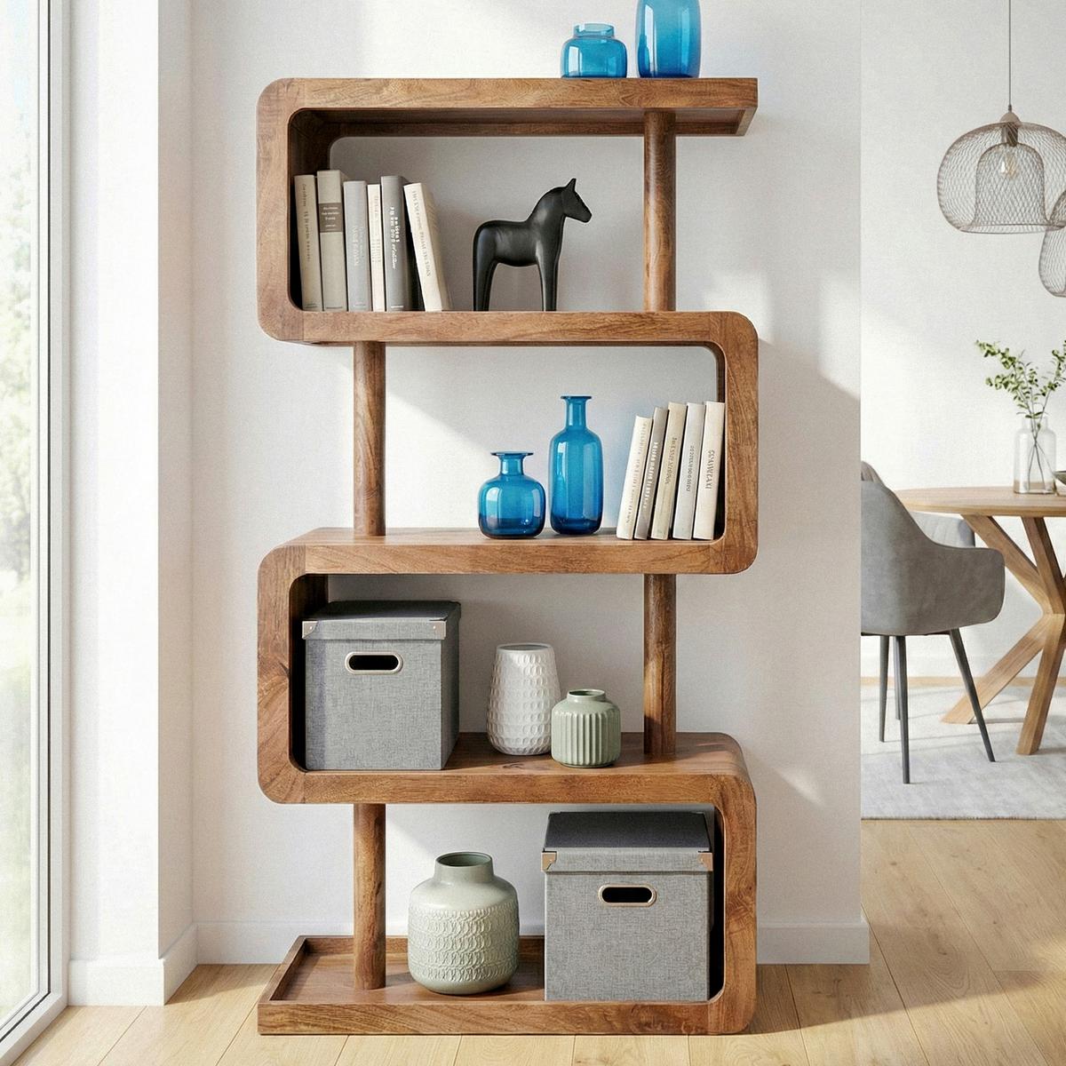 STANDREGAL Braun B: 80cm - Braun, Design, Holz (80/160/40cm) - Livetastic