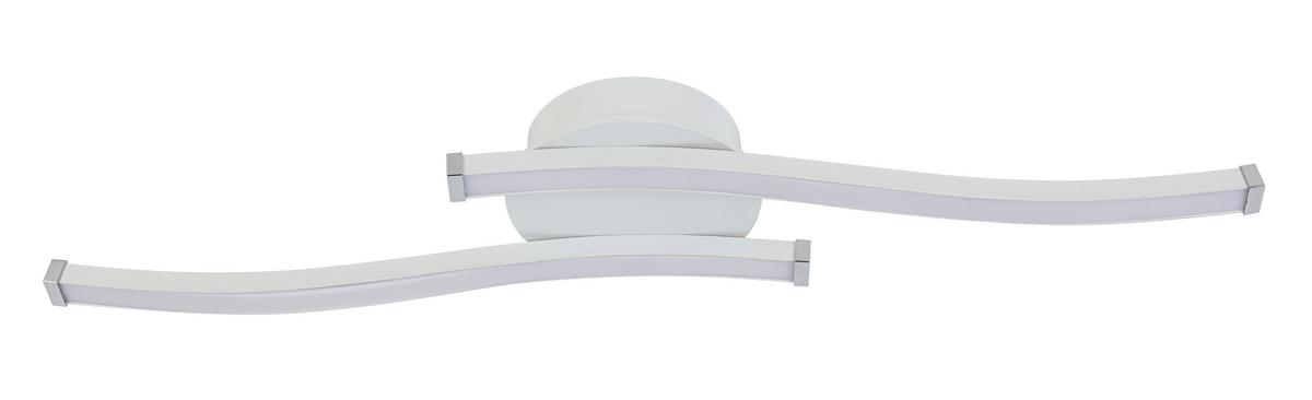 LED-Deckenleuchte Charlie *ph* - Chromfarben/Weiß, Basics, Kunststoff/Metall (12/55/6,5cm) - Luca Bessoni