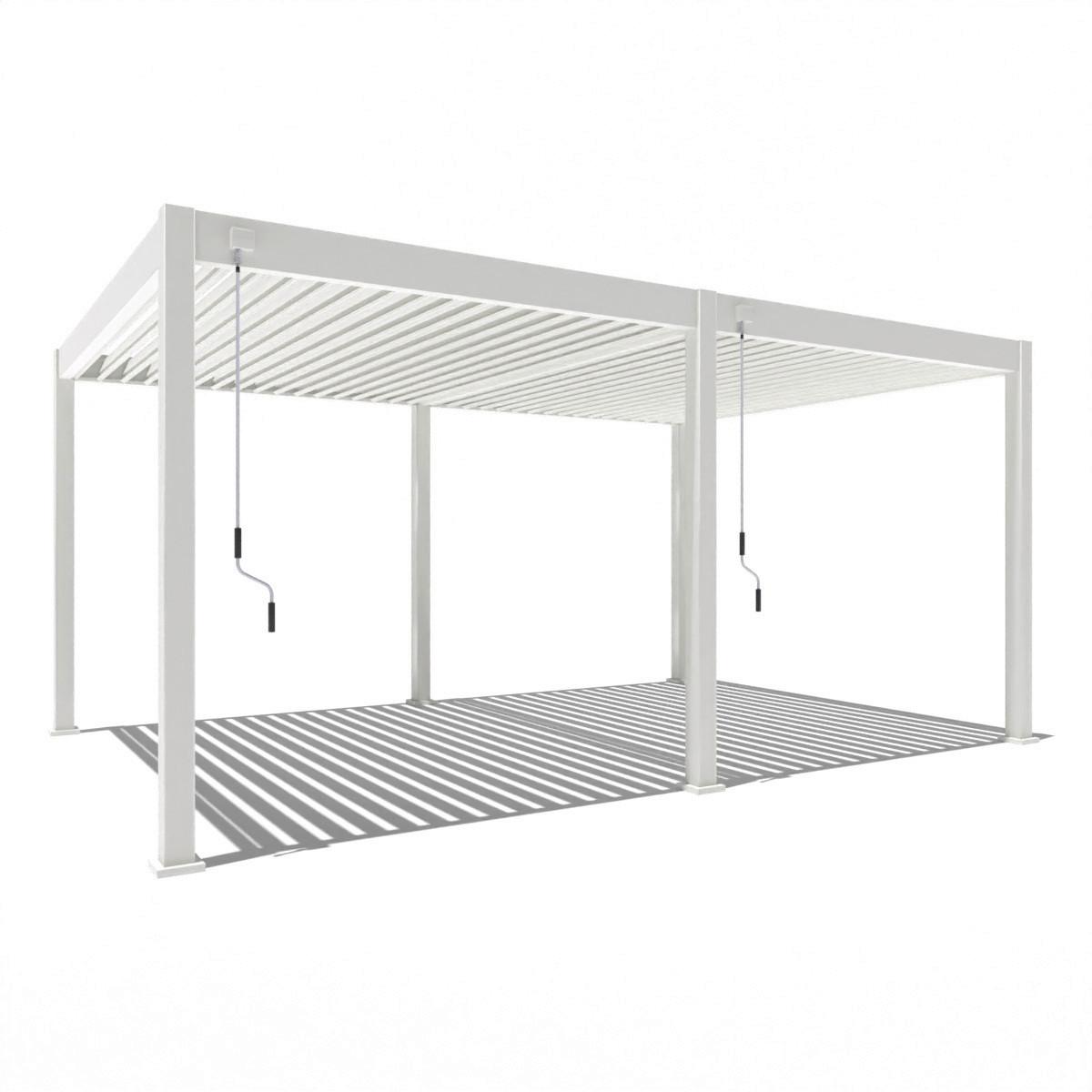 Pergola 360x530 Cm Wetterbeständig, Weiß - Weiß Hochglanz, Basics, Metall (360/255/530cm)