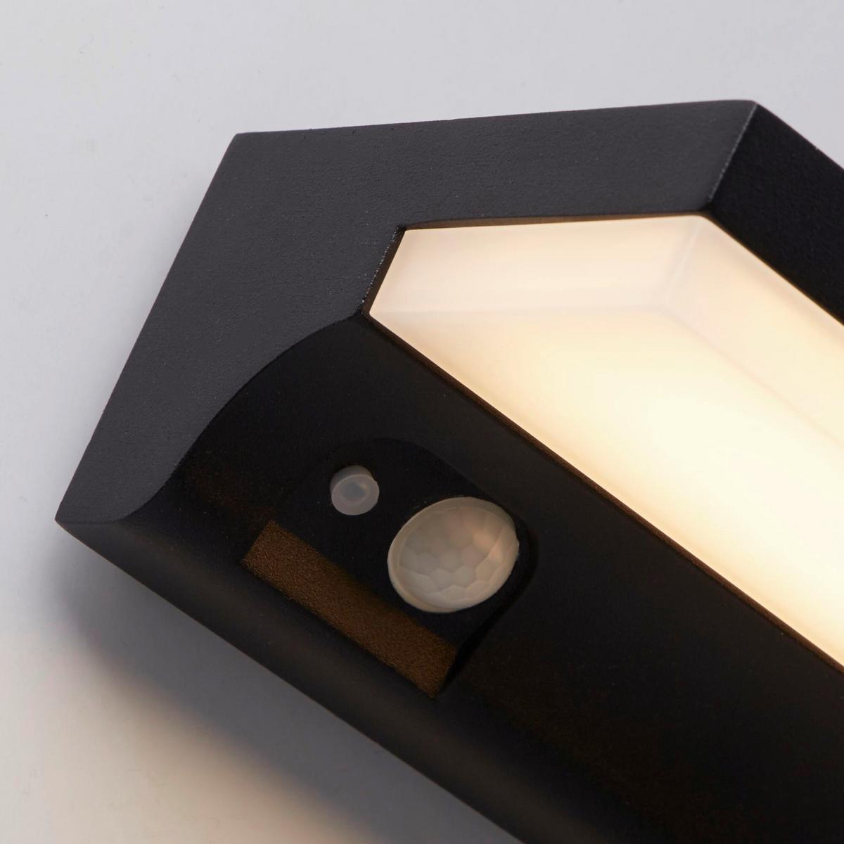 Solarleuchte 67417bk Solar Wall Light - Schwarz/Weiß, Design, Kunststoff (16/6/6cm)
