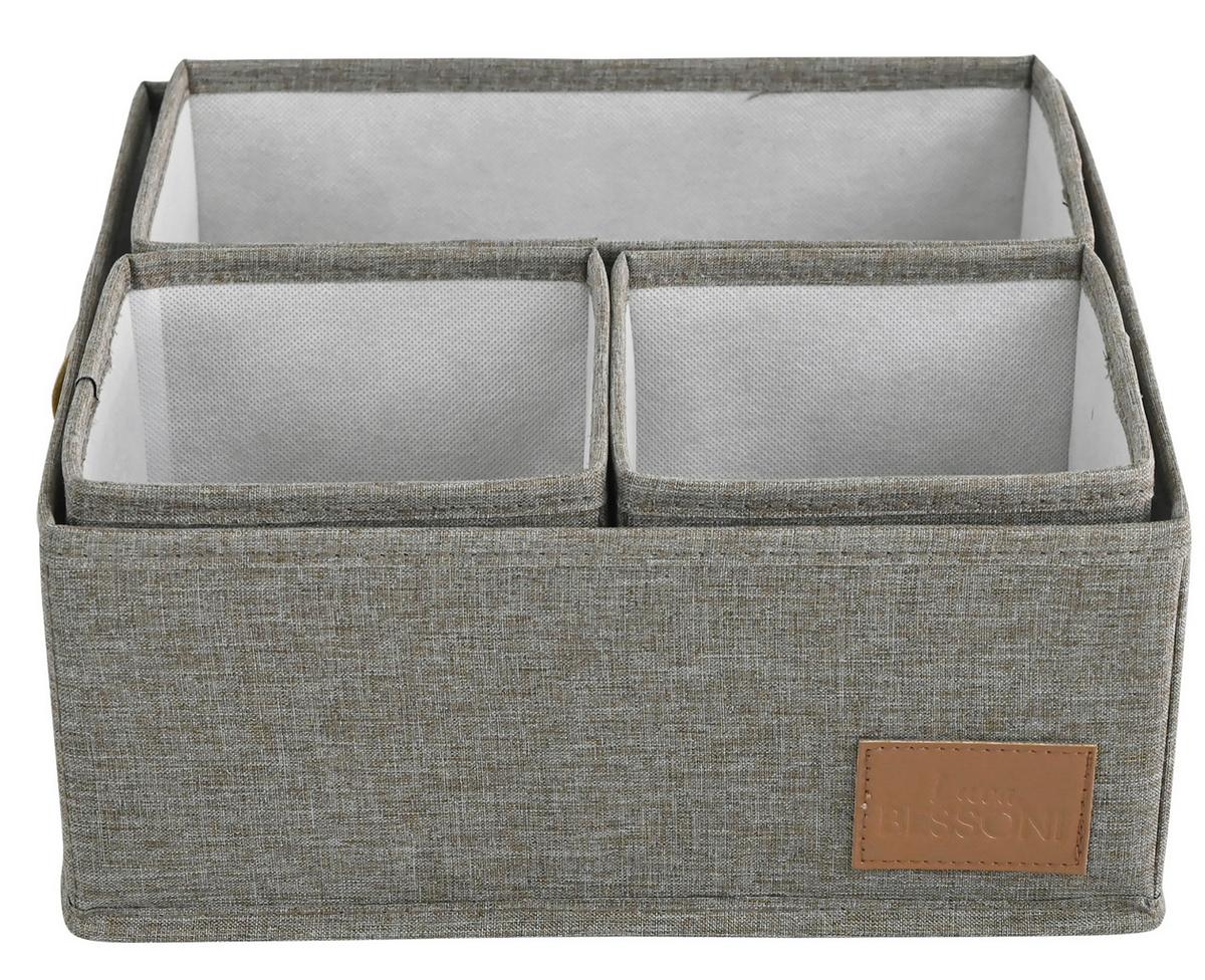 Aufbewahrungsboxen-Set Carlotta - Braun, KONVENTIONELL, Textil - Luca Bessoni