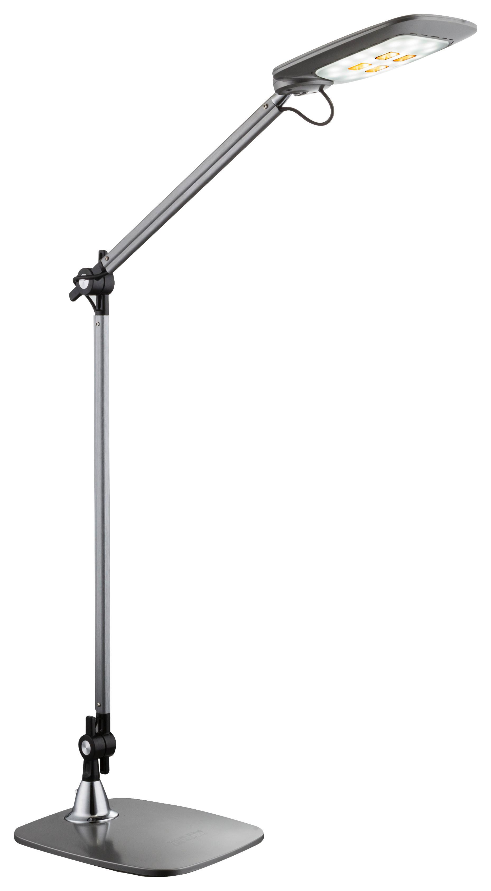 LED-Tischlampe Pattaya Grau mit Flexarm, 4-Fach schaltbar - Schwarz/Grau, Design, Kunststoff/Metall (49/17,9/96cm) - Globo