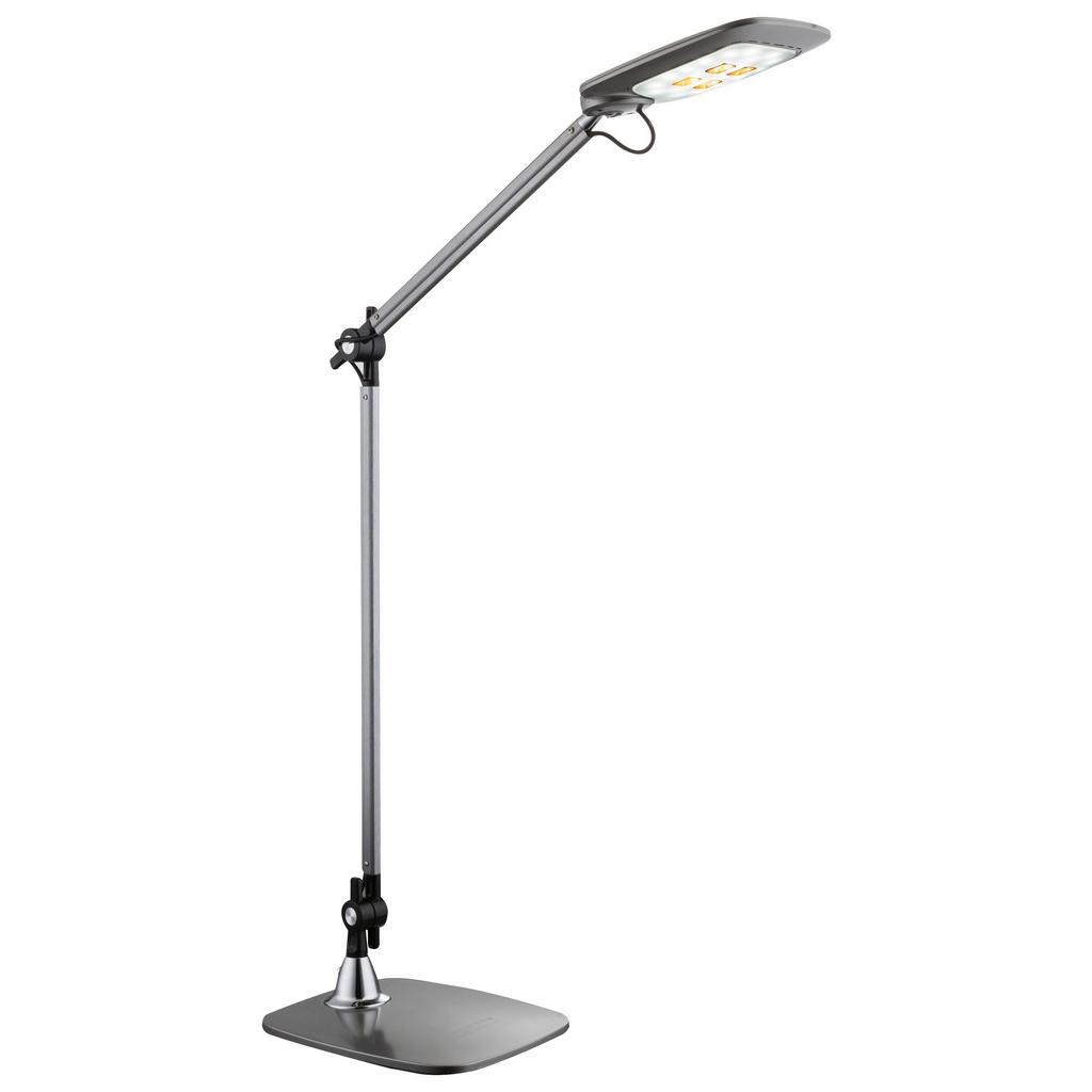 LED-Tischlampe Pattaya Grau mit Flexarm, 4-Fach schaltbar