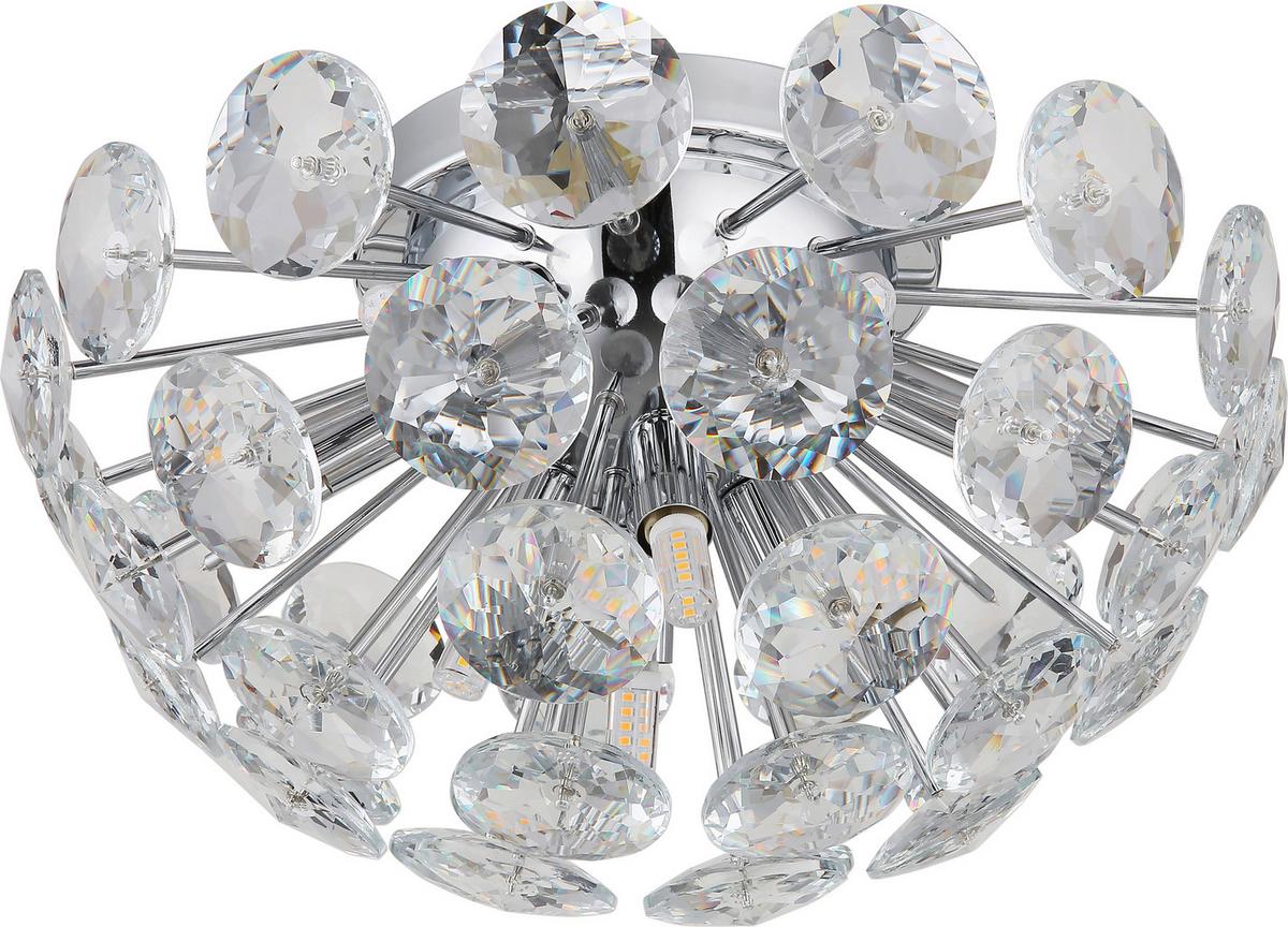 Deckenleuchte Cecilia - Klar/Chromfarben, Basics, Glas/Metall (39/39/22cm)