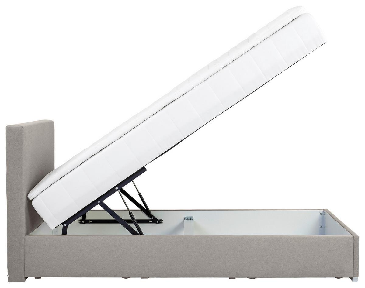 Čalúnená posteľ COSI 100x200 cm, sivohnedá - svetlohnedá/chrómová, Konventionell, kov/drevo (100/200cm)