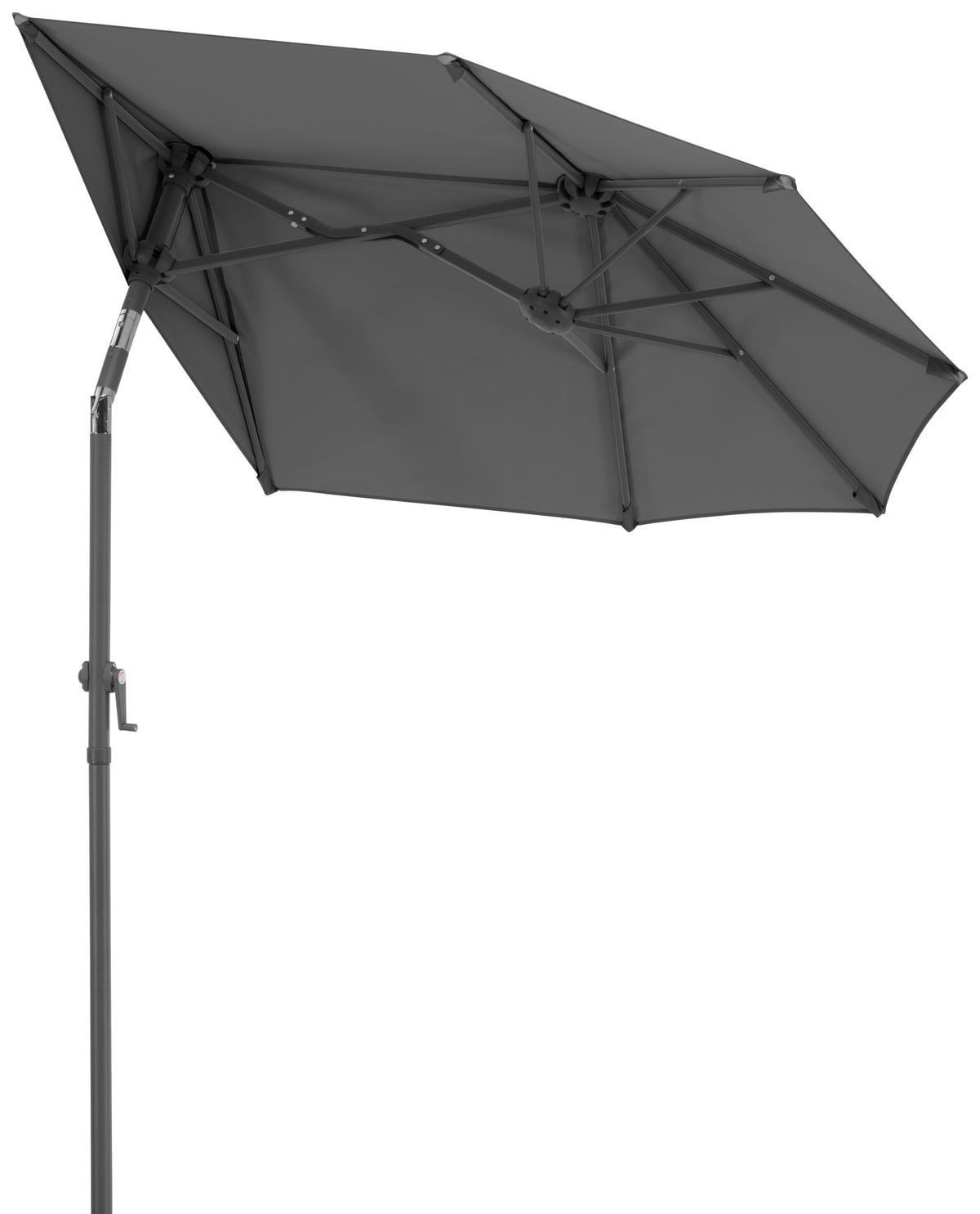 Ampelschirm Salerno Mezza BxHxT: 150x228x150 cm Anthrazit - Anthrazit, Basics, Textil/Metall (150/228/150cm) - Schneider