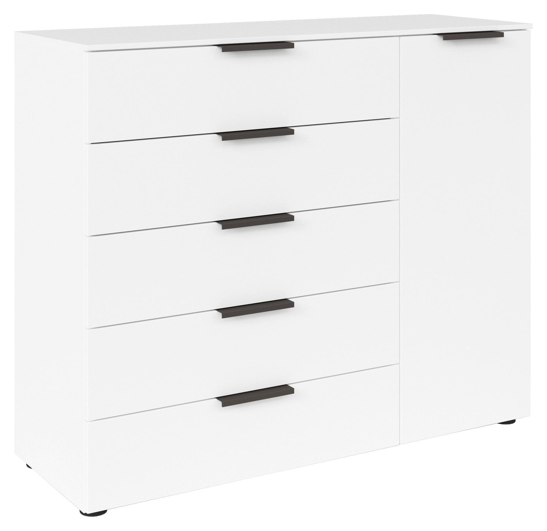 Kommode Flipp Weiß/graphitfarben B: 120 Cm - Schwarz/Graphitfarben, MODERN, Holzwerkstoff (120/100/42cm) - Rauch Möbel