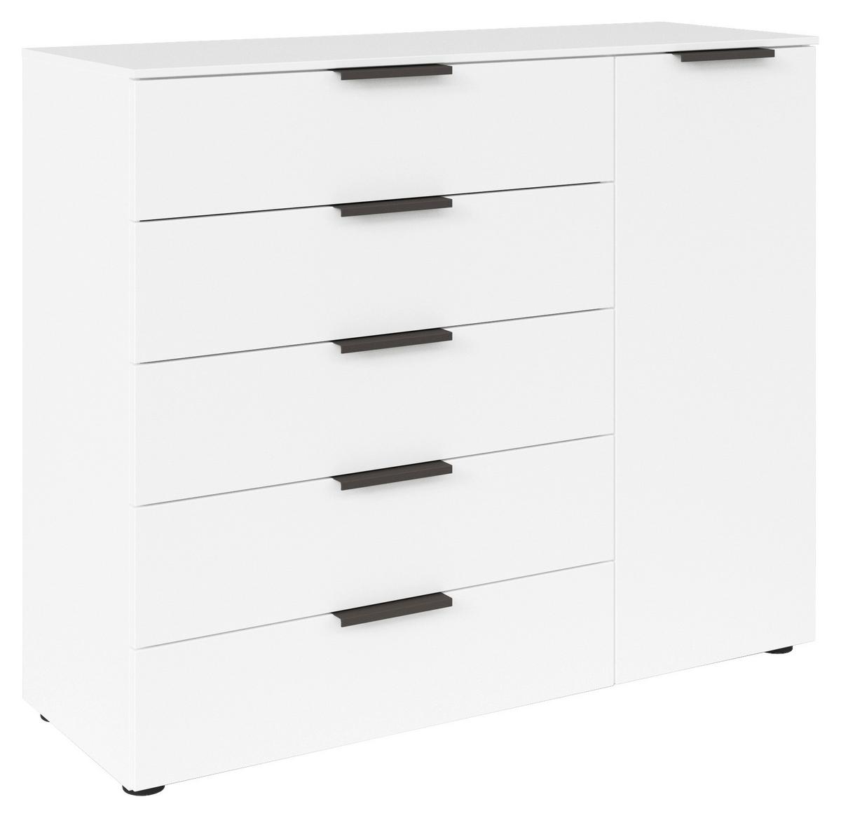 Kommode Flipp Weiß/graphitfarben B: 120 Cm - Schwarz/Graphitfarben, MODERN, Holzwerkstoff (120/100/42cm) - Rauch Möbel