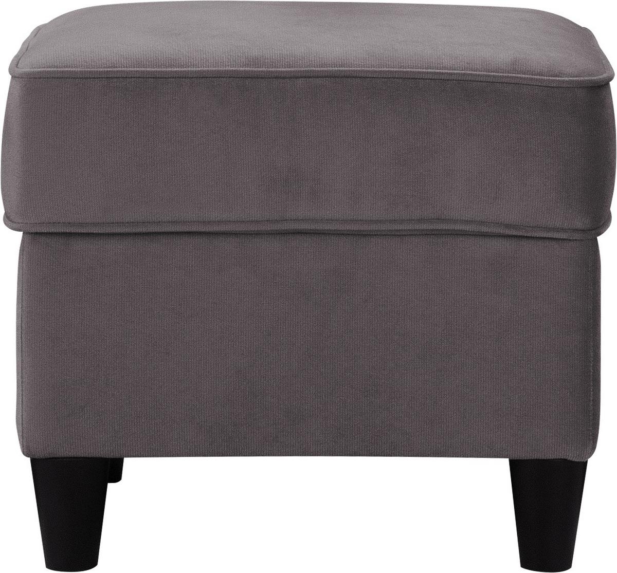 Hocker Baron Dunkelgrau B: 52 cm - Dunkelgrau/Schwarz, Design, Textil (52/45/52cm) - MID.YOU