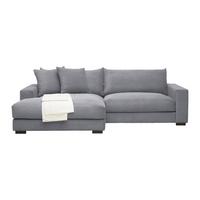 Rohová sedačka PEDRO, ľavá, sivý menčester - sivá, Modern, textil (180/265cm) - Mömax