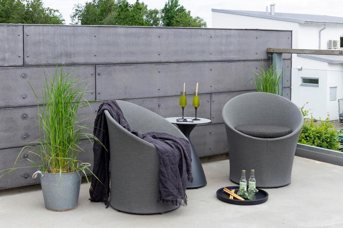 Gartenset Spoga - Grau, KONVENTIONELL, Textil/Metall - Gardenson