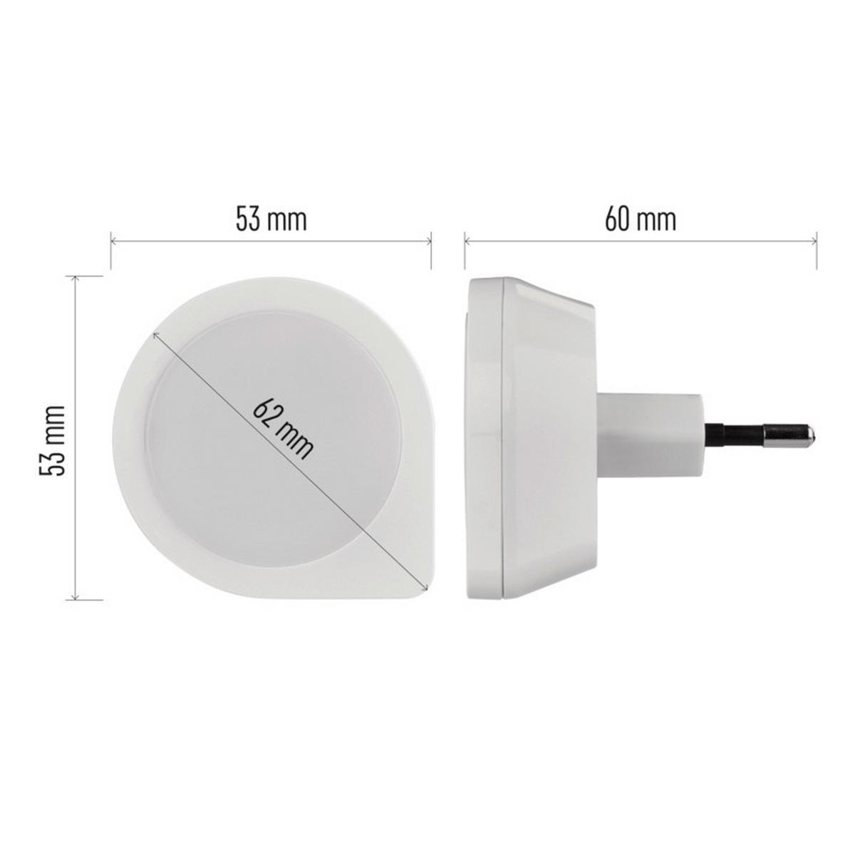 Éjjeli Lámpa Led-Es - fehér, Basics, műanyag (11/16/6cm)