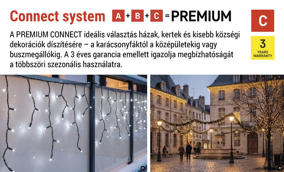 Fényfüzér 3 Méter - fekete, Basics, műanyag (300cm)