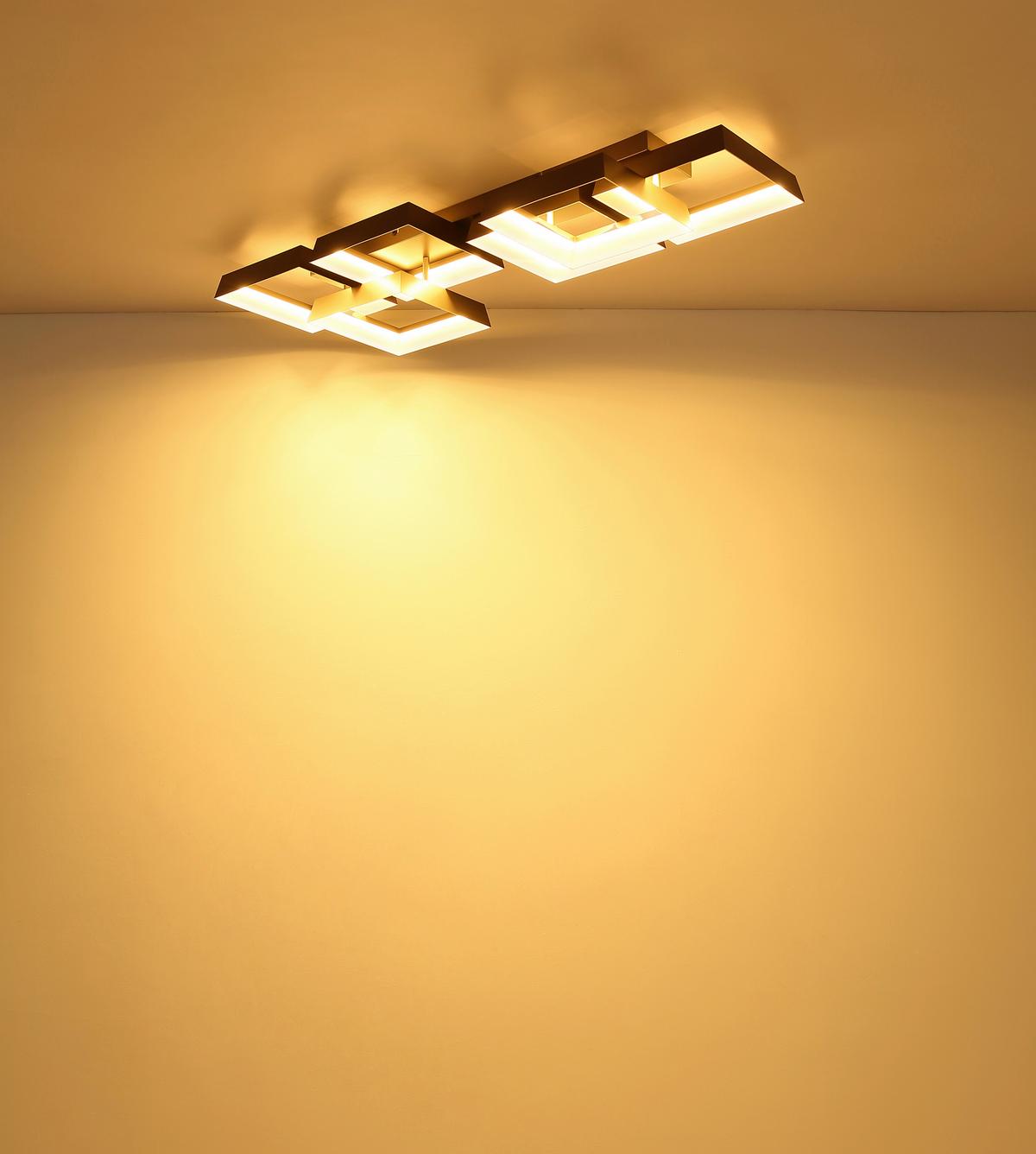 LED-Deckenleuchte 48049d3 Syrakus - Braun/Weiß, Design, Kunststoff/Metall (102/35/12,5cm) - Globo