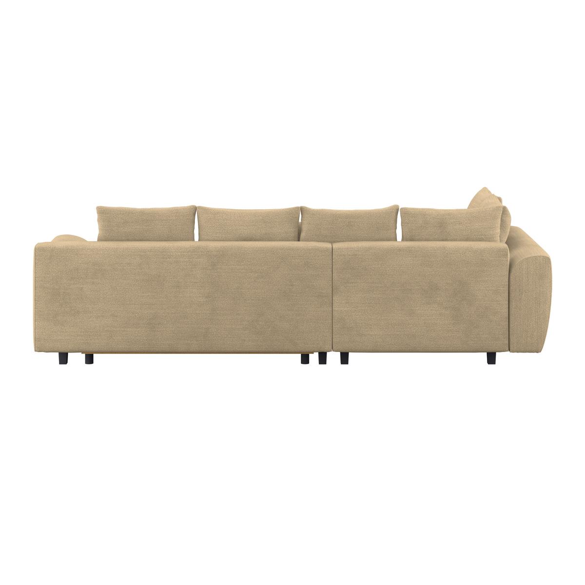 Ecksofa mit Schlaffunktion Mendoza New Chenille 309x197cm - Beige/Schwarz, KONVENTIONELL, Textil (197/309cm) - Ondega
