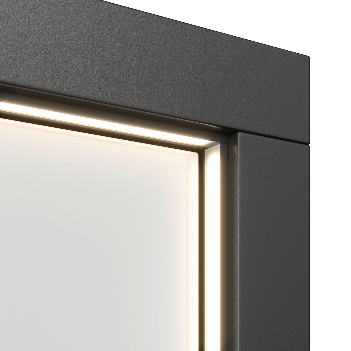 Vitrine Ambiente B: 48,5 cm mit LED Alpinweiss/Anthrazit - Weiß Hochglanz/Anthrazit, MODERN, Glas/Holzwerkstoff (48,5/199,1/43,6cm)
