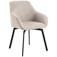 STOLIČKA S PODRÚČKAMI CLARA - čierna/béžová, Design, kov/textil (58,5/83,5/55,5cm) - MID.YOU