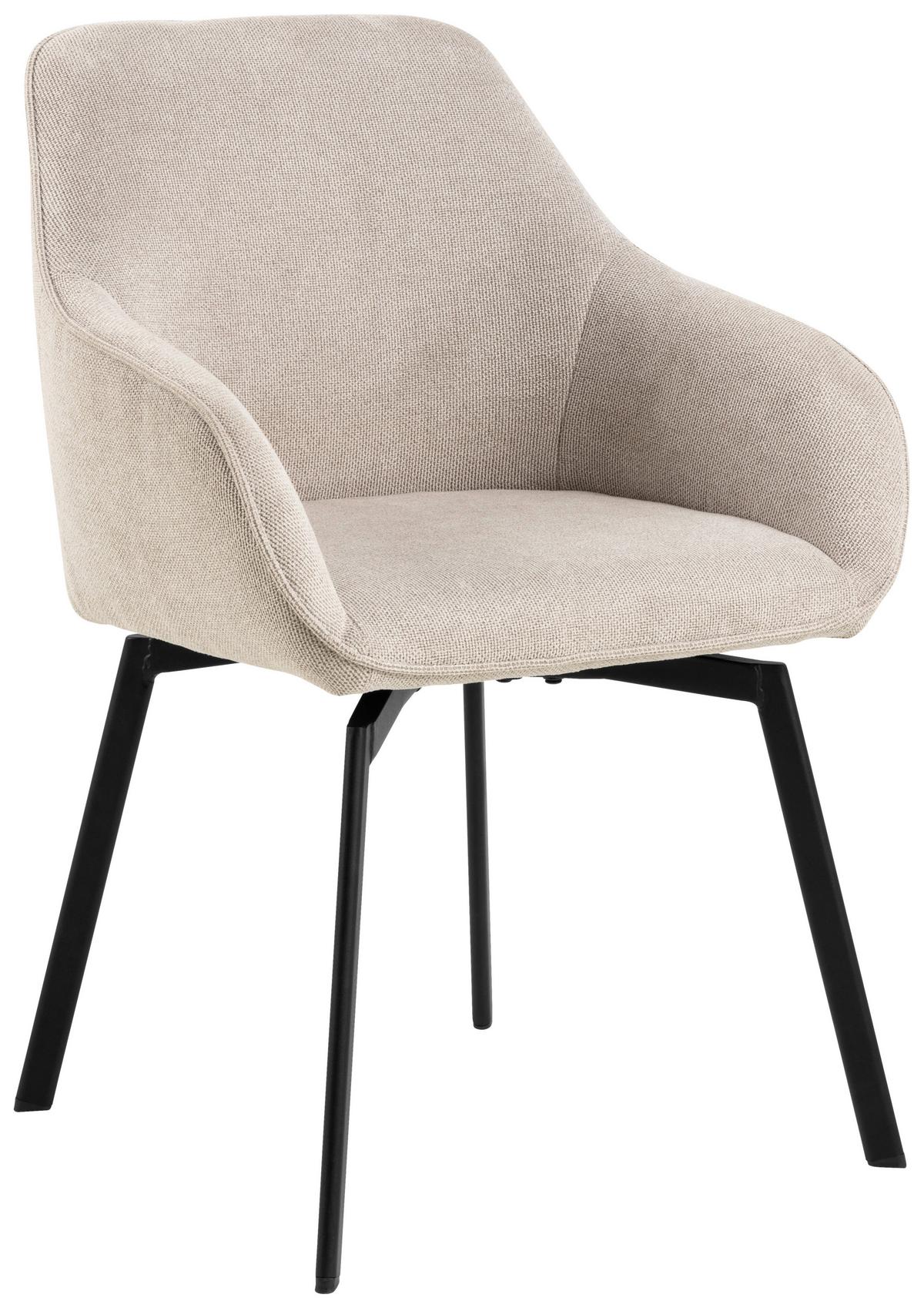 STOLIČKA S PODRÚČKAMI CLARA - čierna/béžová, Design, kov/textil (58,5/83,5/55,5cm) - MID.YOU