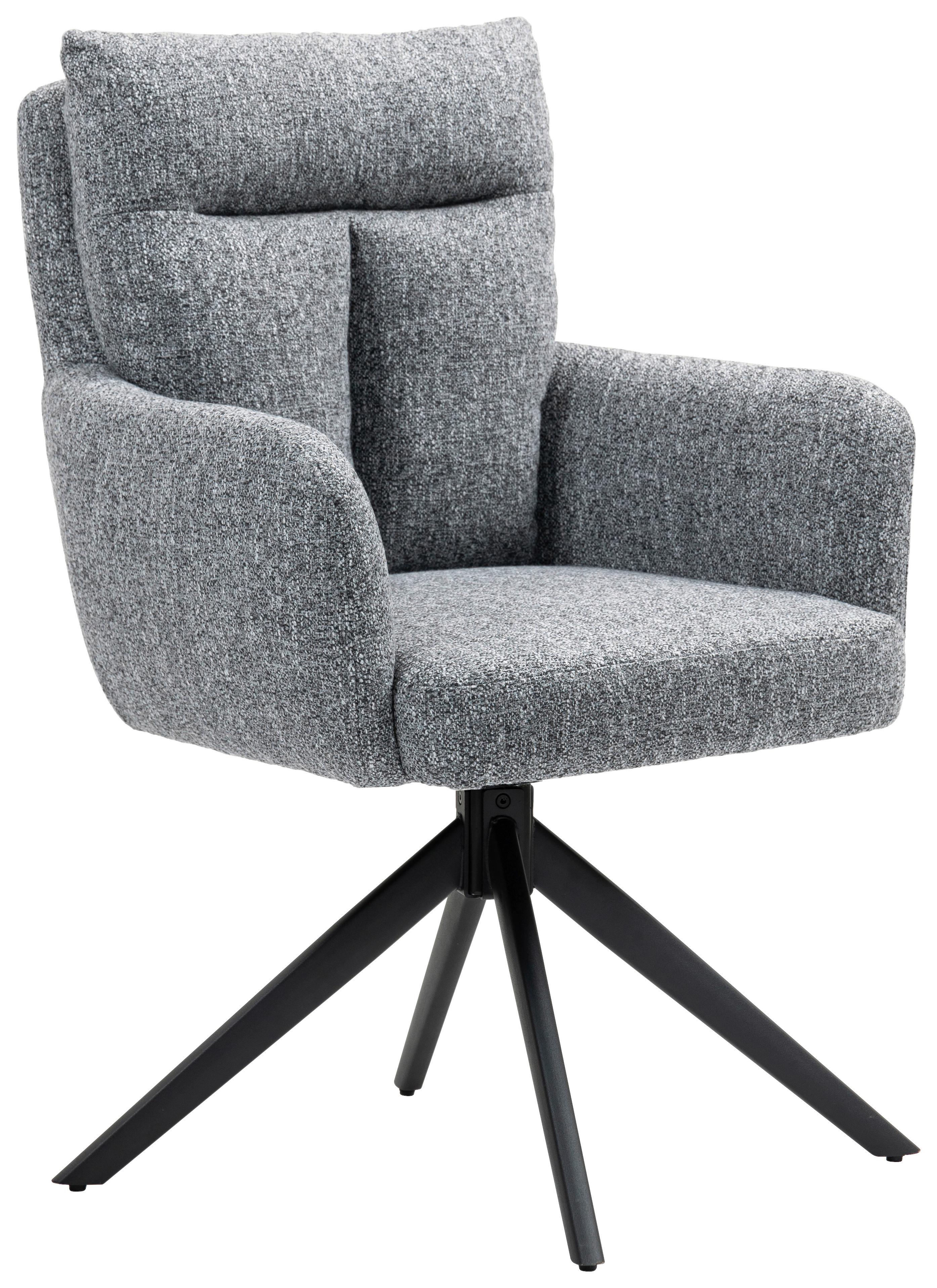 Armlehnstuhl Ella Ella - Schwarz/Grau, KONVENTIONELL, Textil/Metall (60/95/67cm) - MID.YOU