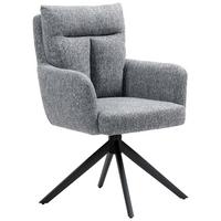 Armlehnstuhl Ella Ella - Schwarz/Grau, KONVENTIONELL, Textil/Metall (60/95/67cm) - MID.YOU