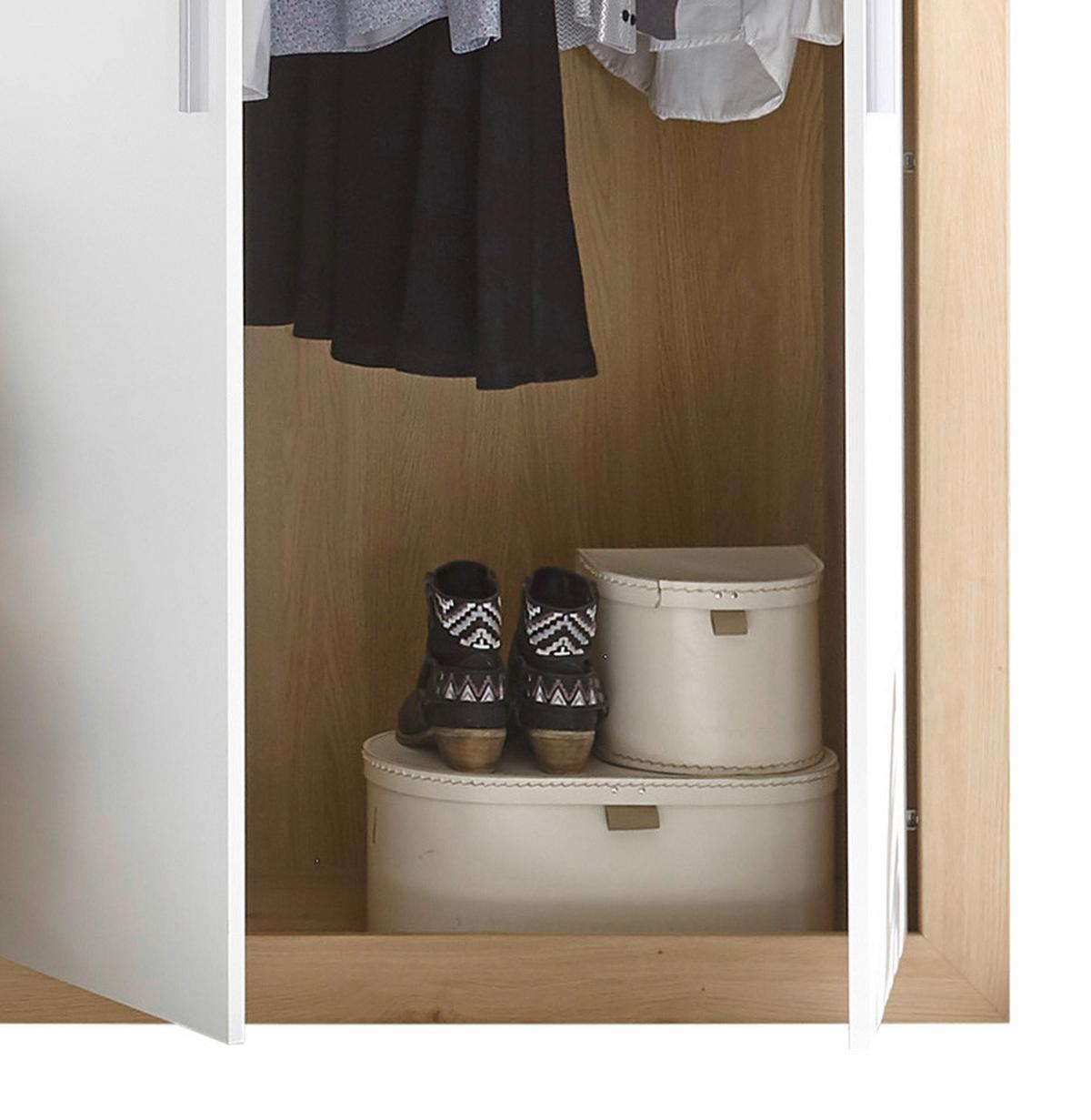 Drehtürenschrank+ Schubladen B 289cm Fernando, Eichef./Weiß - Eichefarben/Weiß, KONVENTIONELL (289/225/59cm) - MID.YOU