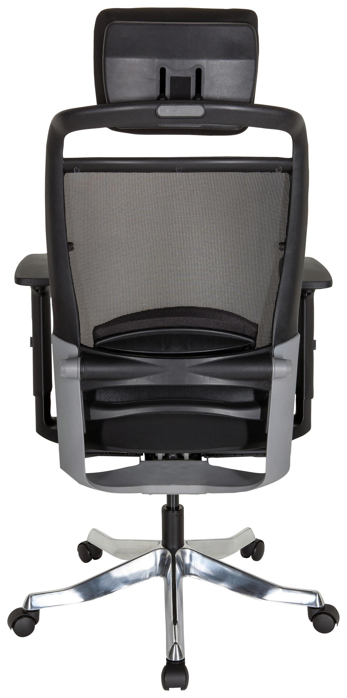 Drehstuhl Ikast I Schwarz - Silberfarben/Schwarz, MODERN, Kunststoff/Textil (68/120/55cm) - MID.YOU