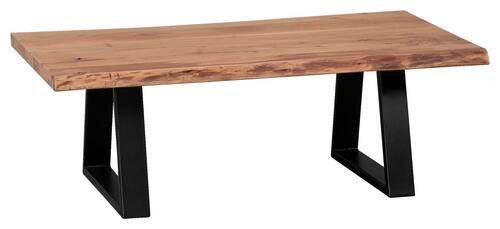 Konferenčný stolík Gaya, drevo akácia - čierna/farba akácie, Design, kov/drevo (115/60/40cm) - MID.YOU