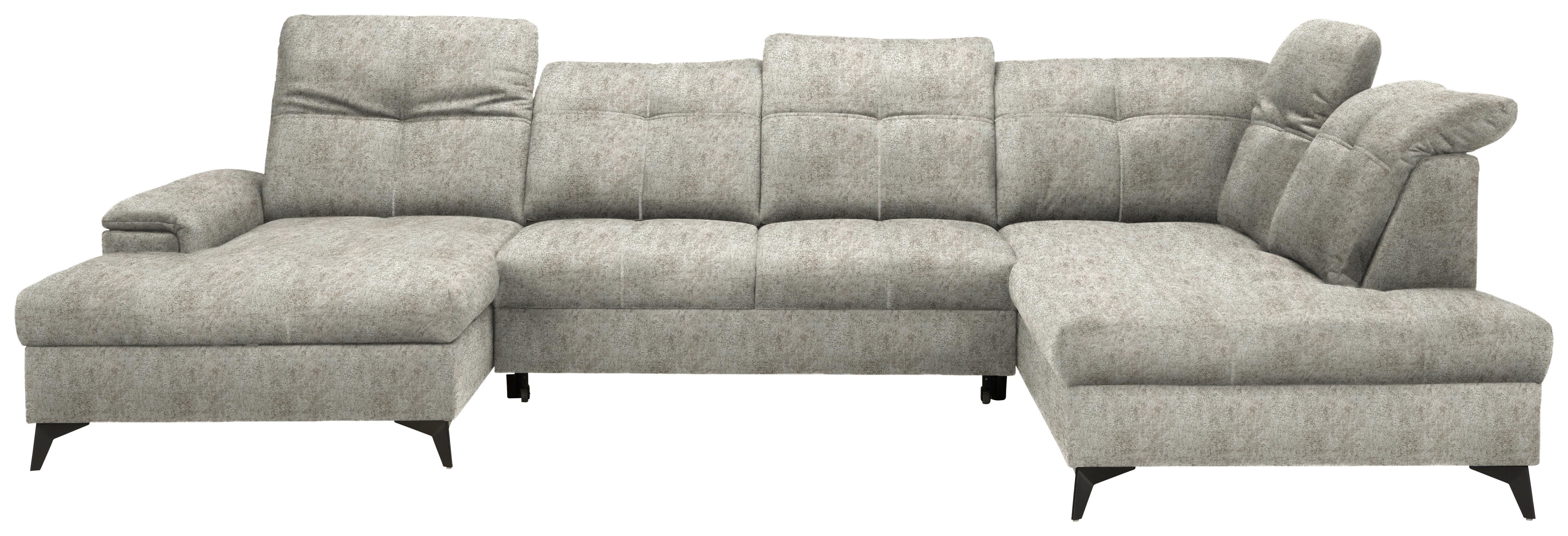 Rohová sedačka U SIERRA, pravá, šedohnědá INFINITY - černá/šedohnědá, Moderní, kov/textil (181/364/230cm) - Mömax