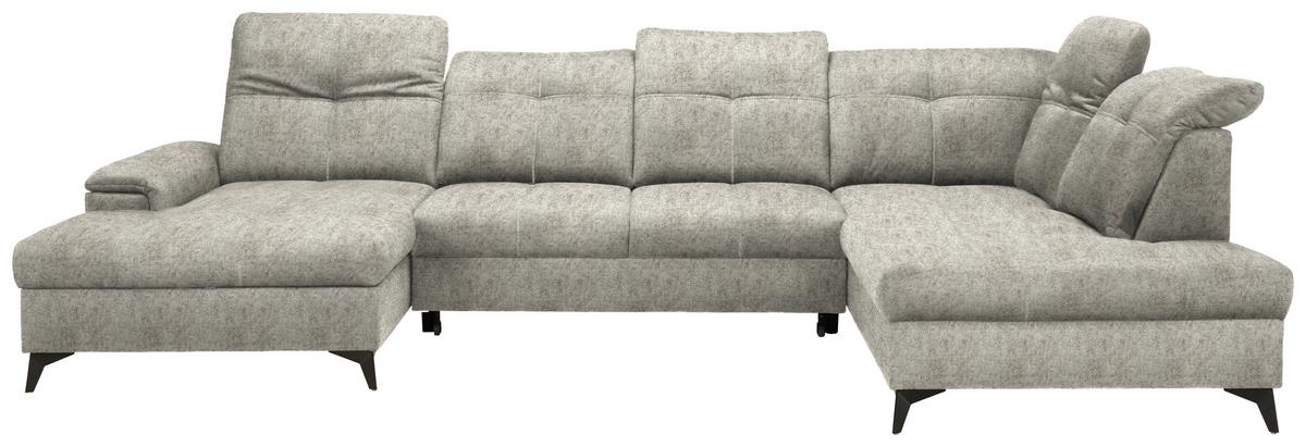 Rohová sedačka U SIERRA, pravá, šedohnědá INFINITY - černá/šedohnědá, Moderní, kov/textil (181/364/230cm) - Mömax