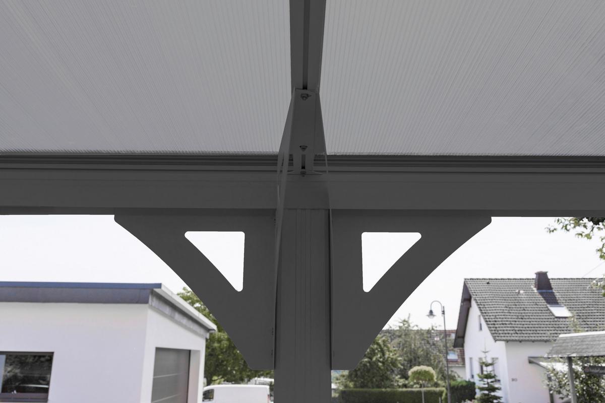 Carport Carport Rundbogen 17 M² - Anthrazit, Basics, Kunststoff/Metall (300/220/576cm)