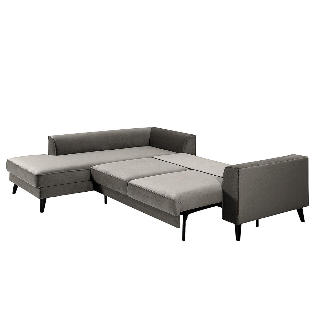 Eckschlafsofa Lumber Jack Grau S: 203x264 cm - Wengefarben/Grau, MODERN, Textil (203/264cm) - Trendmanufaktur