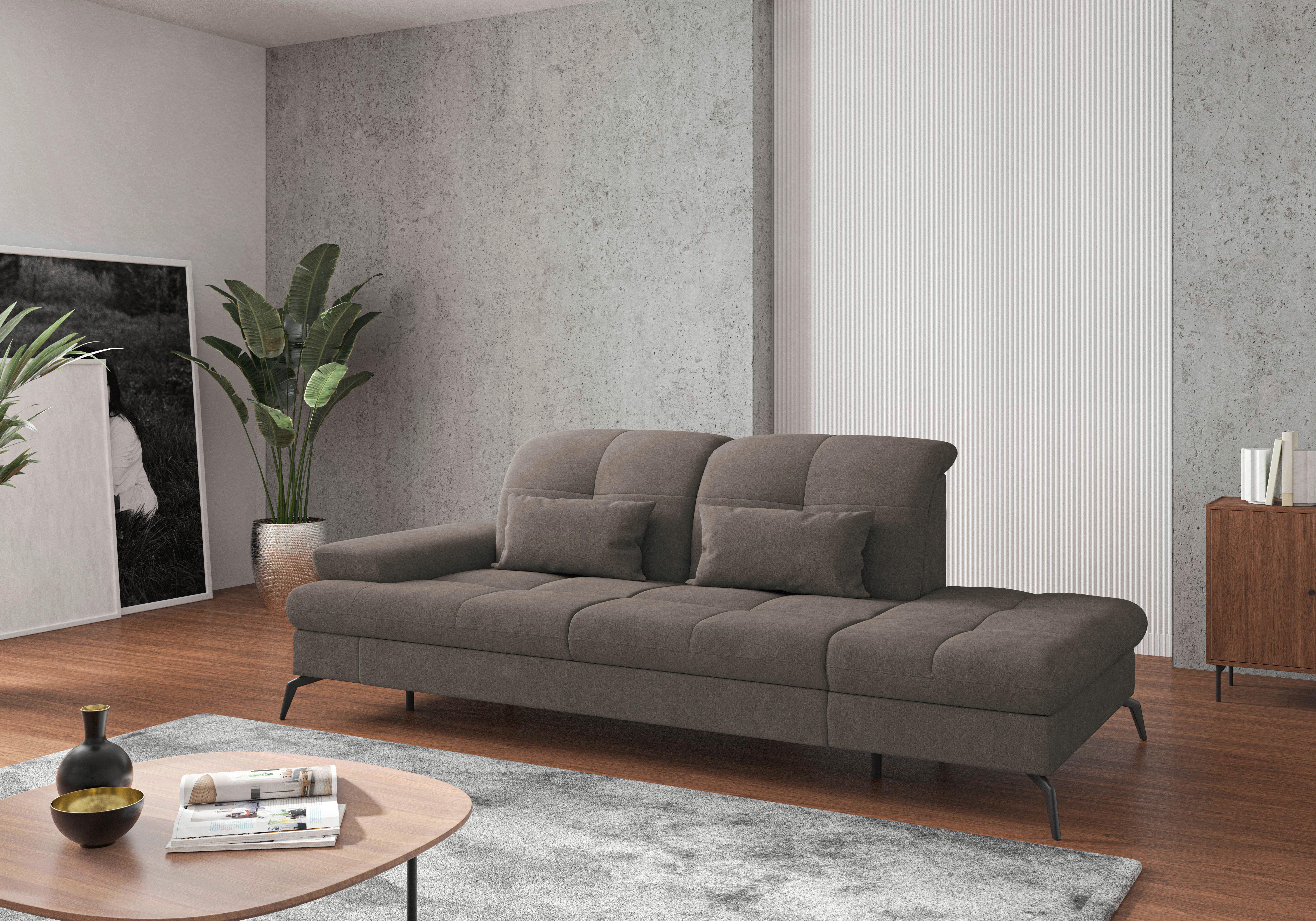 RÉCAMIERE Amica E, Schlammfarben B: 231 - Schlammfarben/Schwarz, KONVENTIONELL, Textil (231/90/122cm) - Sit & More
