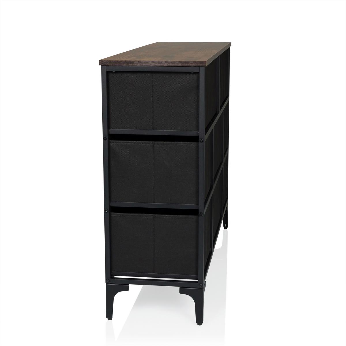 Kommode Ameriko Multicolor B: 102,5 Cm - Multicolor/Schwarz, MODERN, Holzwerkstoff/Textil (102,5/77,5/30cm) - MID.YOU