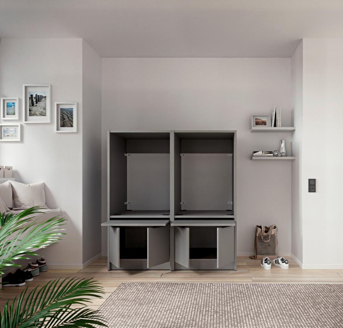 SKŘÍŇKA NAD PRAČKU TIDY HERO - šedá/černá, Basics, kov/kompozitní dřevo (70/150/68cm) - P & B