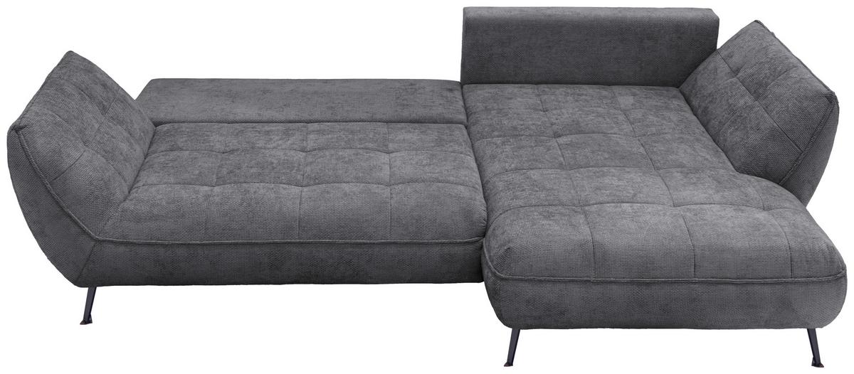 Ecksofa Samoa Anthrazit S: 282x187 cm - Anthrazit/Schwarz, Design, Textil (282/187cm) - Livetastic