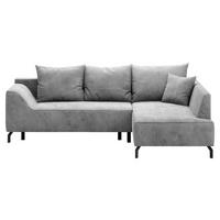 Eckschlafsofa Asolo Hellgrau S: 273x167 cm - Hellgrau/Schwarz, Design, Textil (273/167cm) - MID.YOU