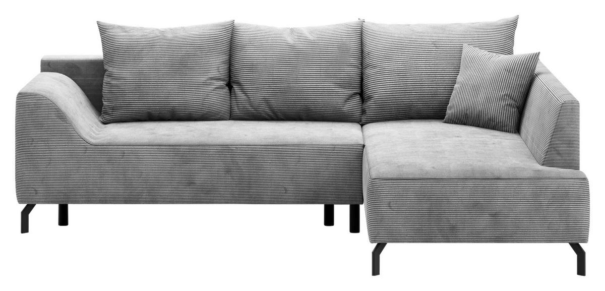 Eckschlafsofa Asolo Hellgrau S: 273x167 cm - Hellgrau/Schwarz, Design, Textil (273/167cm) - MID.YOU