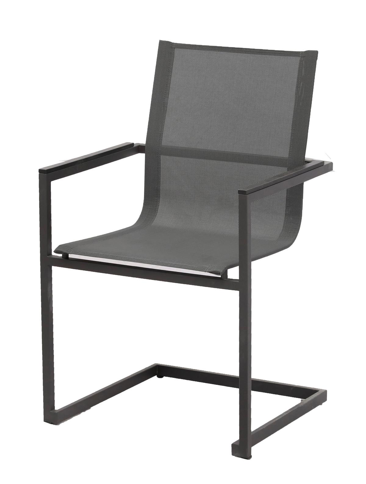 Gartenstuhl Sophia - Anthrazit/Grau, Basics, Kunststoff/Metall (50/56/90cm) - Gardenson