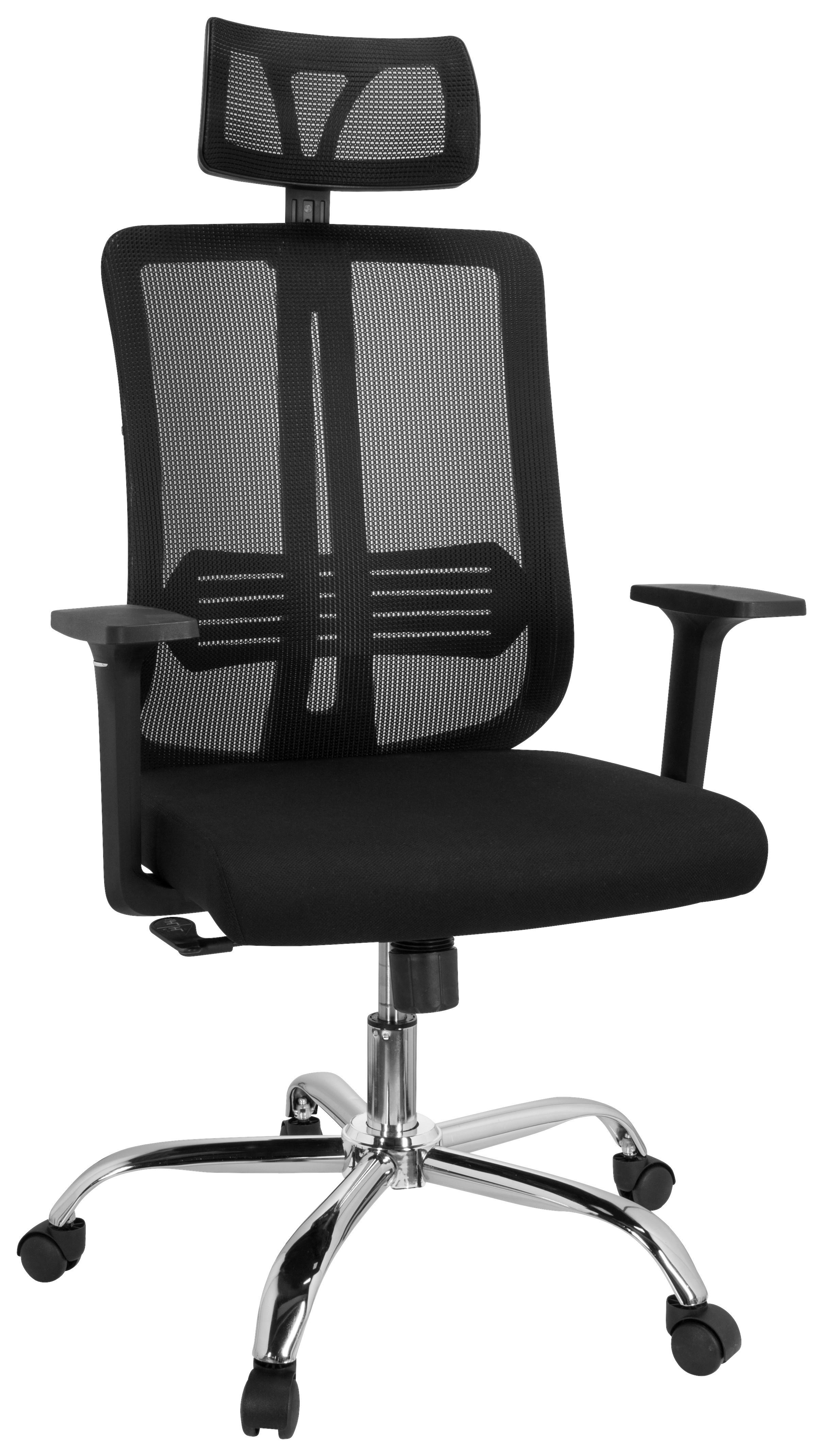 Bürostuhl ZH 200 Schwraz bis 100 kg - Silberfarben/Schwarz, Basics, Kunststoff/Textil (66/102/59cm) - MID.YOU