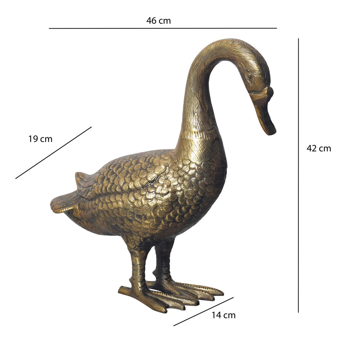 Dekotier Gans B: 46 cm - Goldfarben, Design, Metall (46/42/19cm) - Livetastic