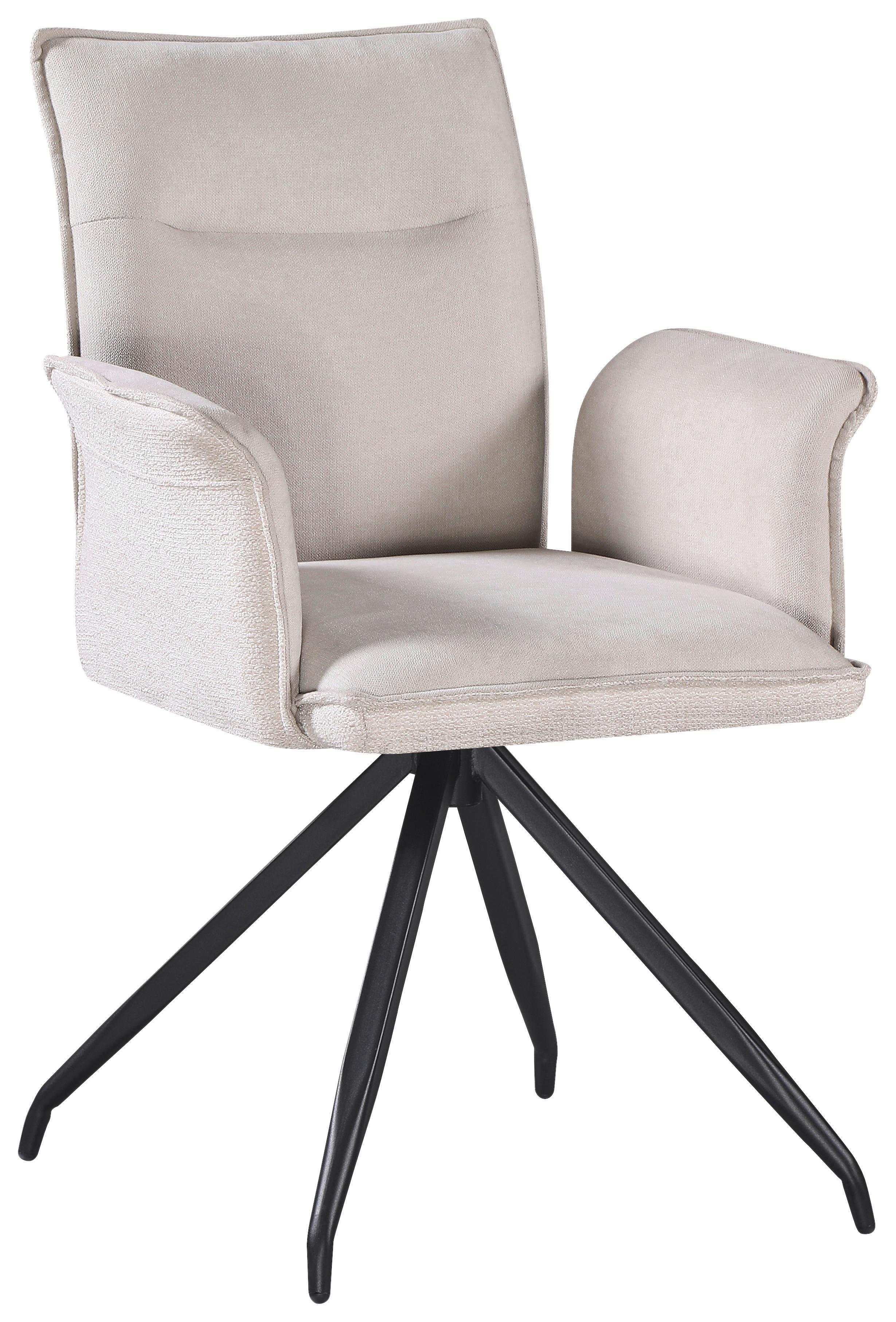 ŽIDLE S PODRUČKAMI NOVA - černá/béžová, Moderní, kov/textil (63/88/63cm) - Premium Living