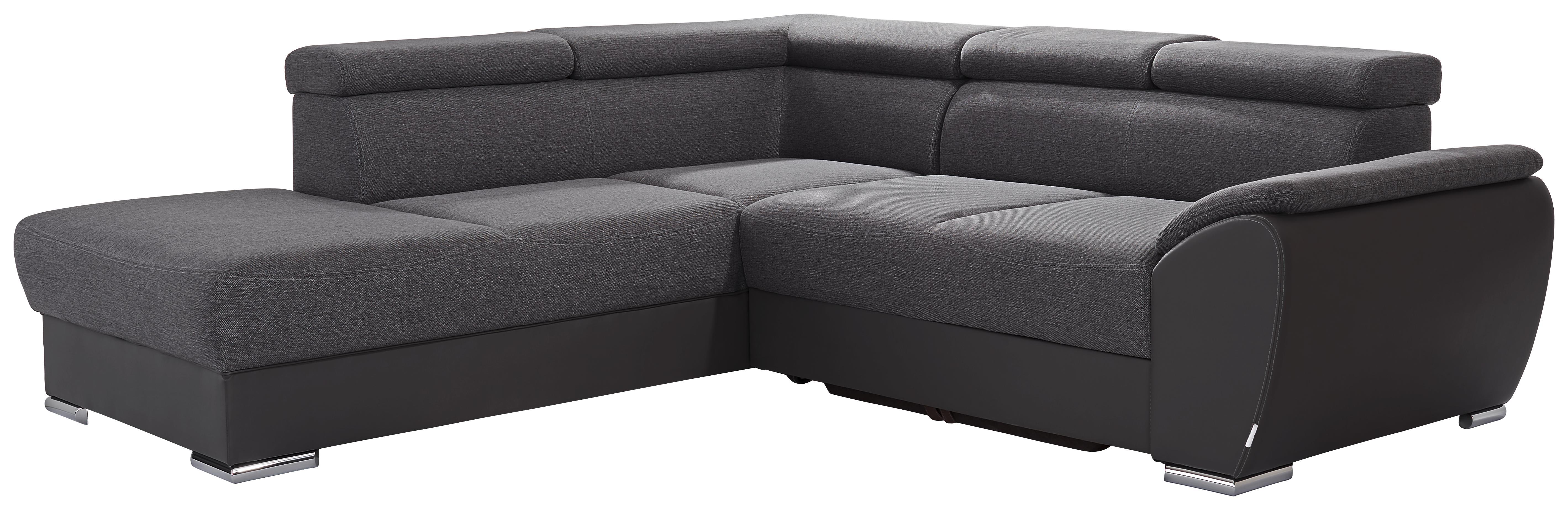 Wohnlandschaft In L-Form Cuba 230x265 cm - Chromfarben/Dunkelgrau, MODERN, Textil (230cm) - Luca Bessoni