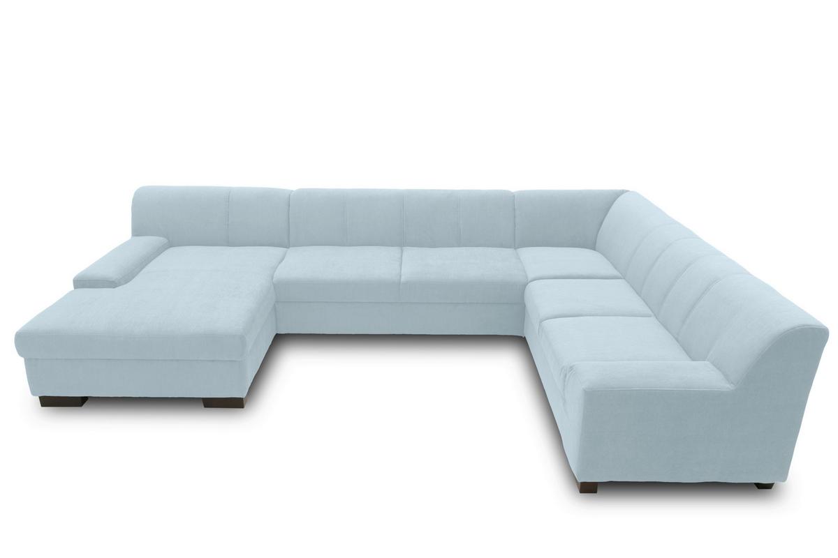 Wohnlandschaft Norma Pastellblau Webstoff - Wengefarben/Pastellblau, Design, Textil (153/328/212cm) - MID.YOU