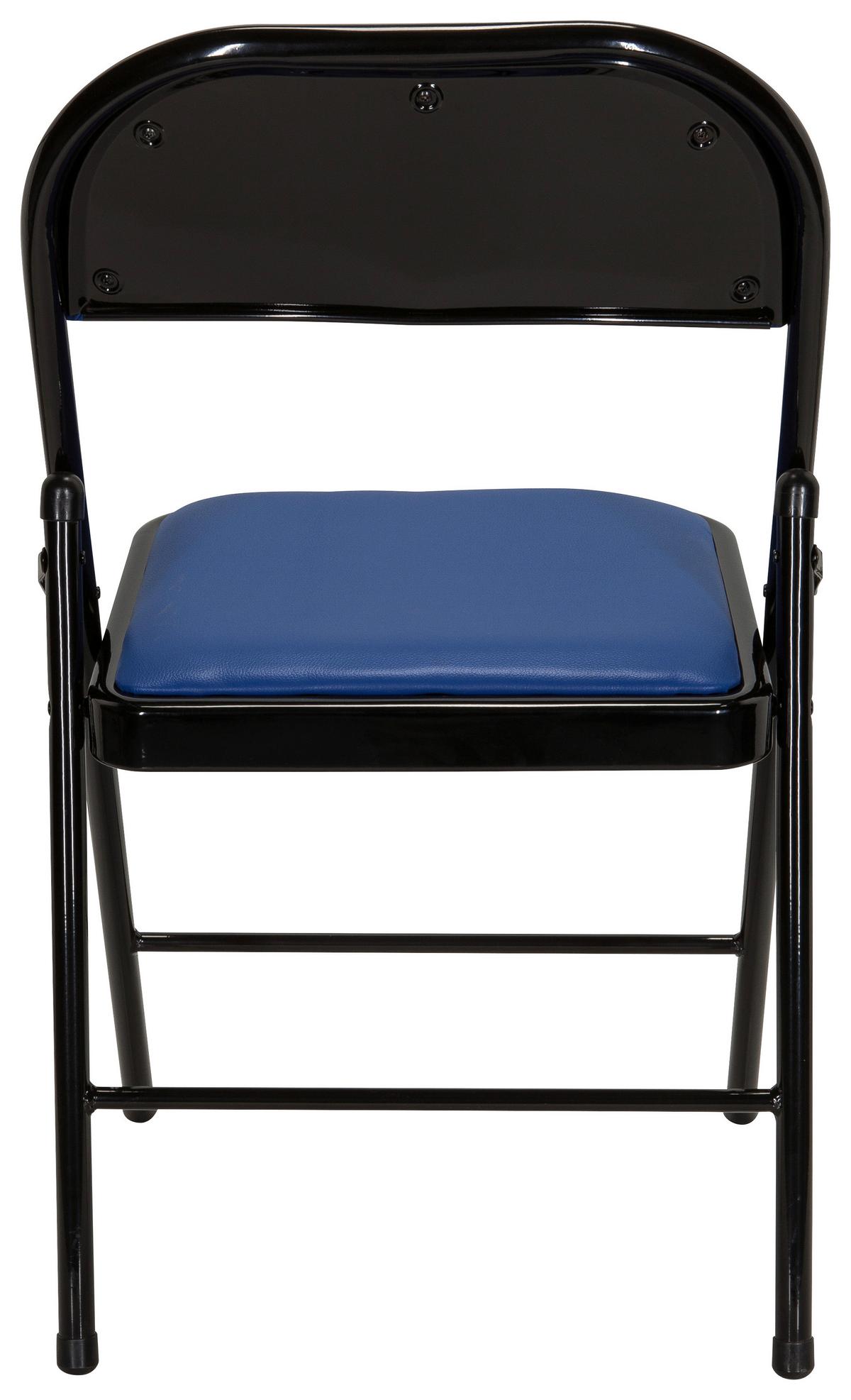 Klappstuhl Tudela Pu Blau/schwarz - Blau/Schwarz, Basics, Textil/Metall (44/80/49cm) - MID.YOU