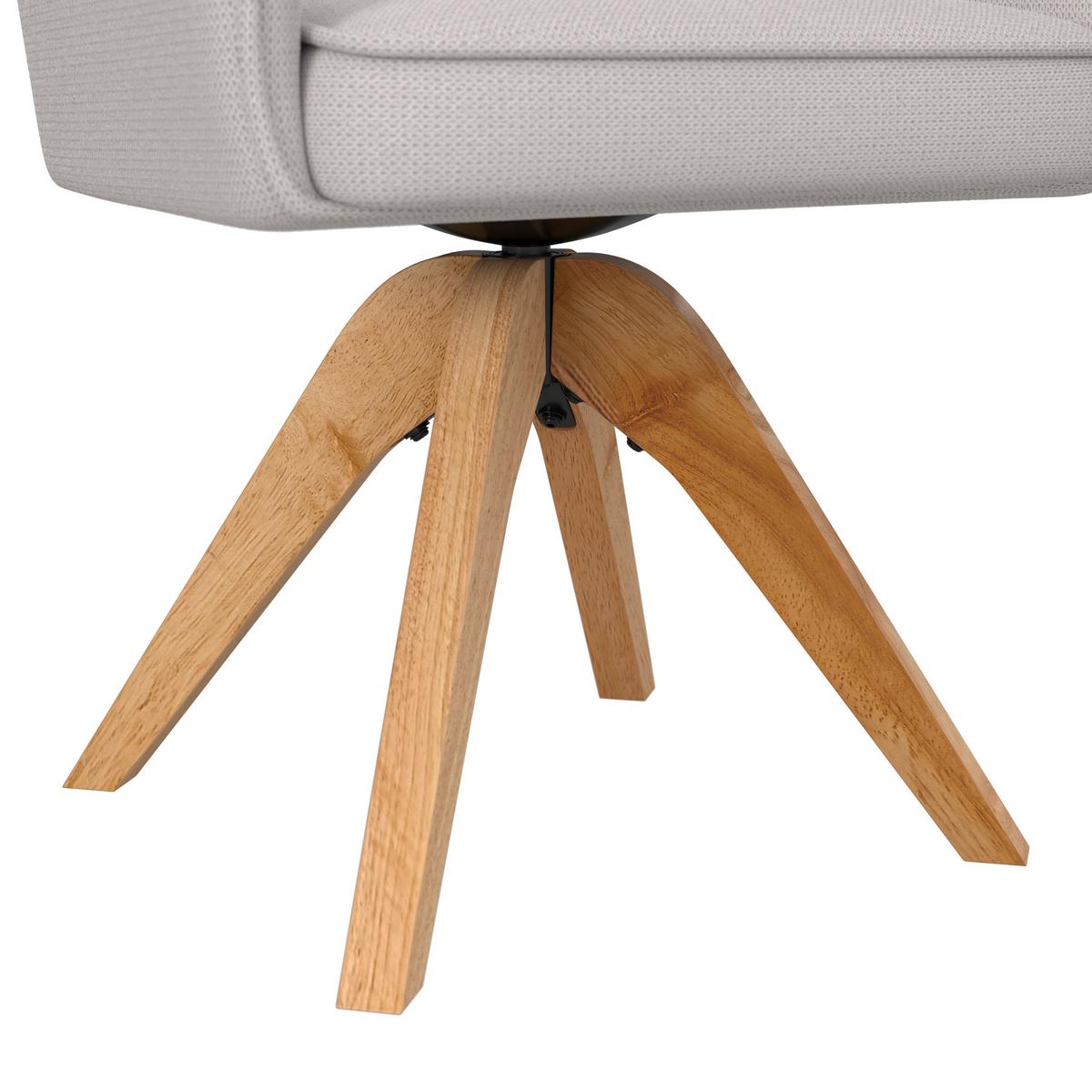 STOLIČKA S PODRÚČKAMI LORELEI - prírodná farba/svetlosivá, Modern, drevo/textil (58/87/63cm) - Bessagi Home