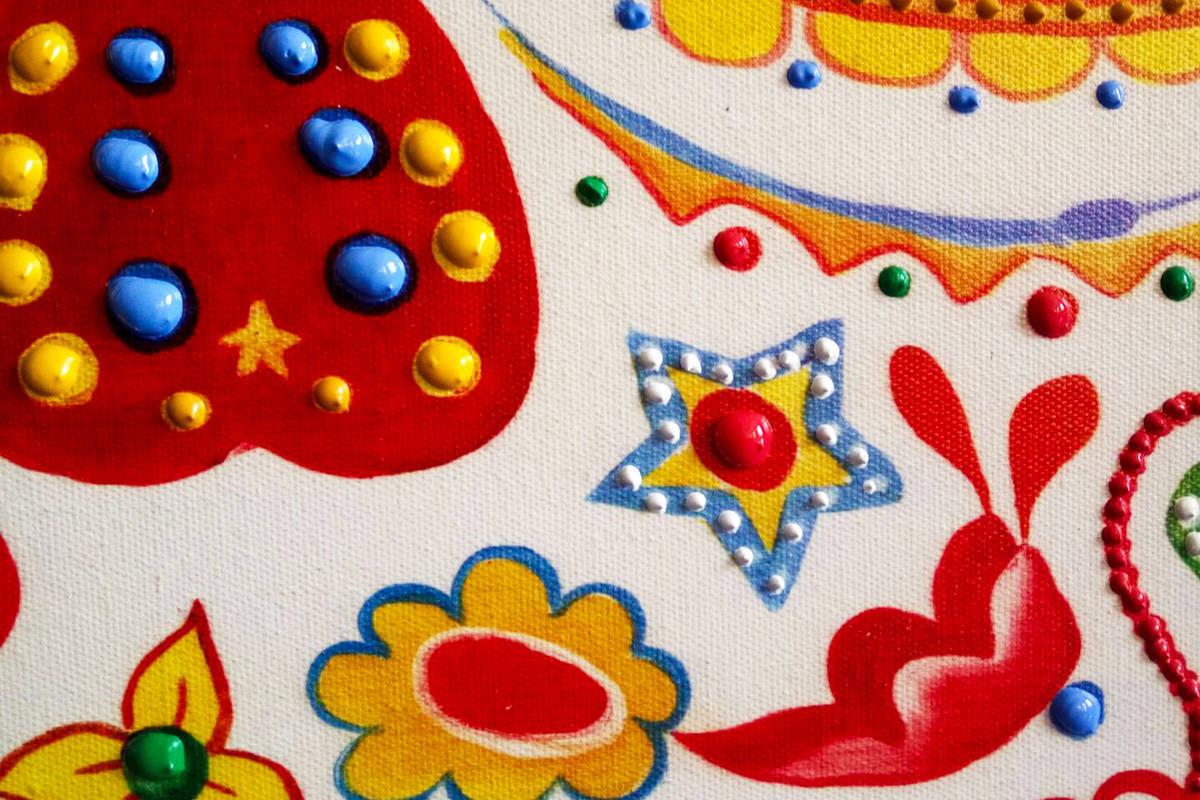 Leinwandbild Totenkopf Multicolor 90x90 Cm - Multicolor, Trend, Holz/Kunststoff (90/90cm) - Kayoom