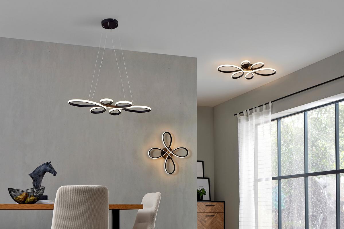 Led Mennyezeti Lámpa Basti - fekete, Modern, műanyag/fém (40/7,5cm) - Luca Bessoni