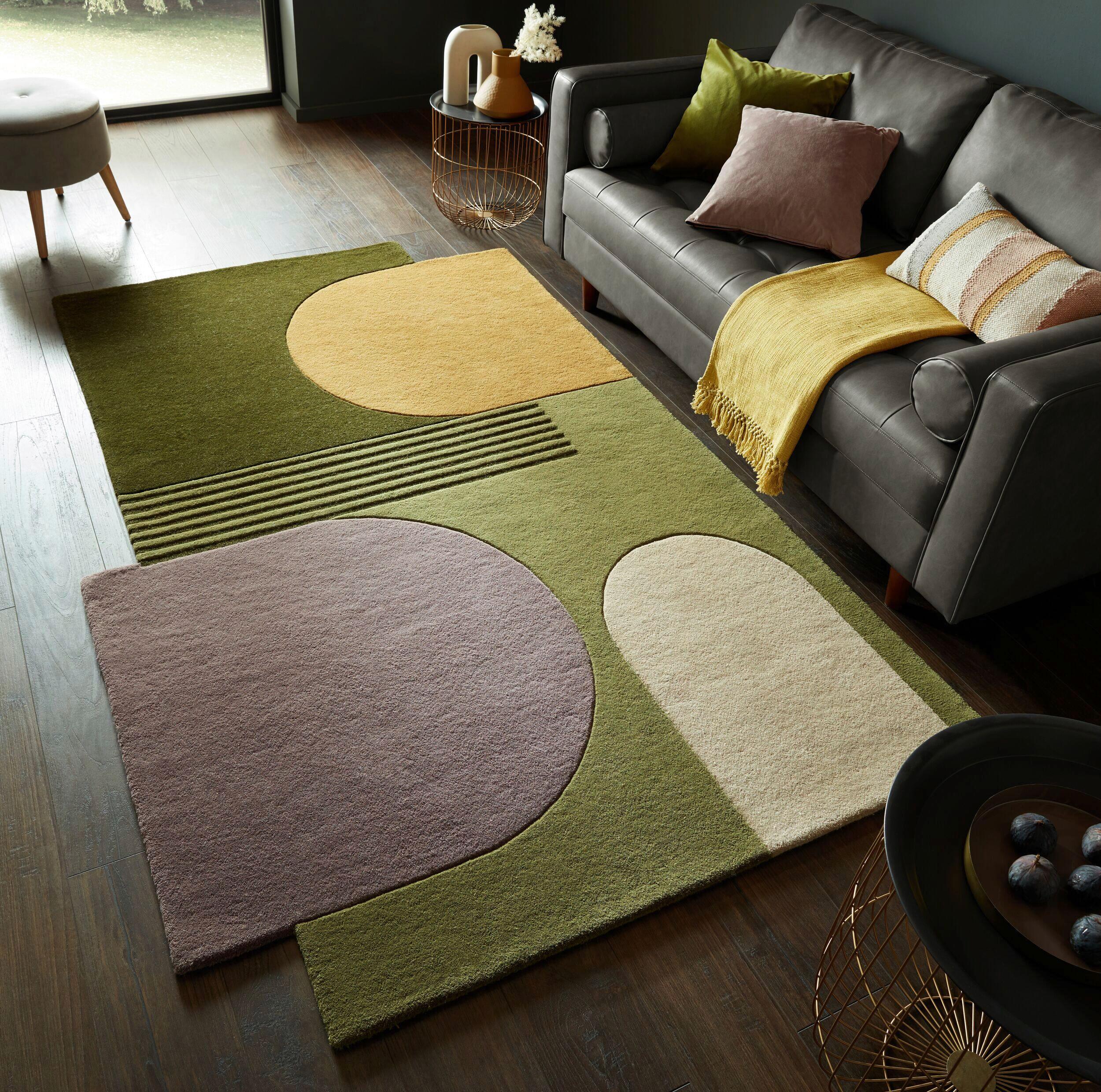 Wollteppich 503119373455 - Grün, Basics, Textil (120/180cm)